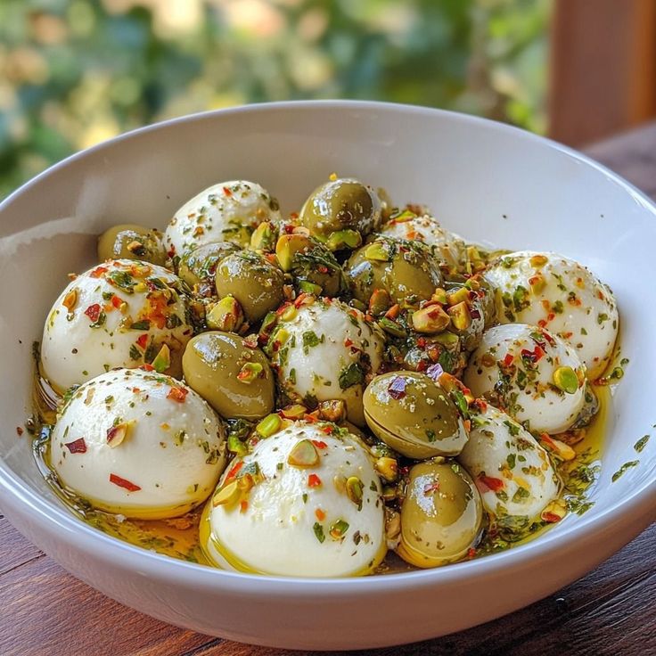 salade d'oeux à l'olive et huile d'olive